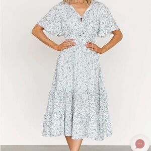 Baltic Born Floral Tie-Waist Midi Dress